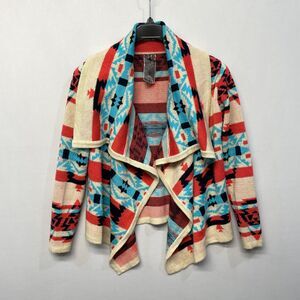 Moon Collection Women Tribal Cardigan Sweater Size Medium Acrylic M258 -30